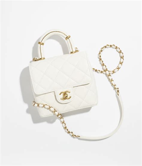 chanel mini flap white|More.